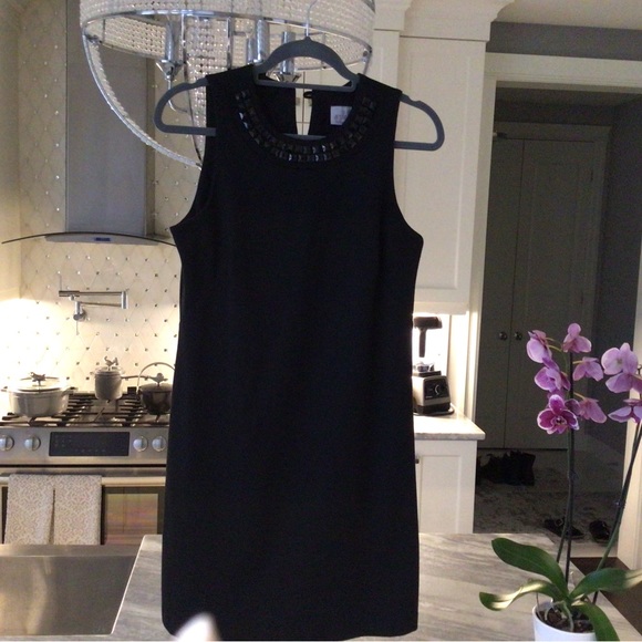 Jesse Ryan mod A line little black dress with mod stones at throat size small🖤 - Picture 11 of 17